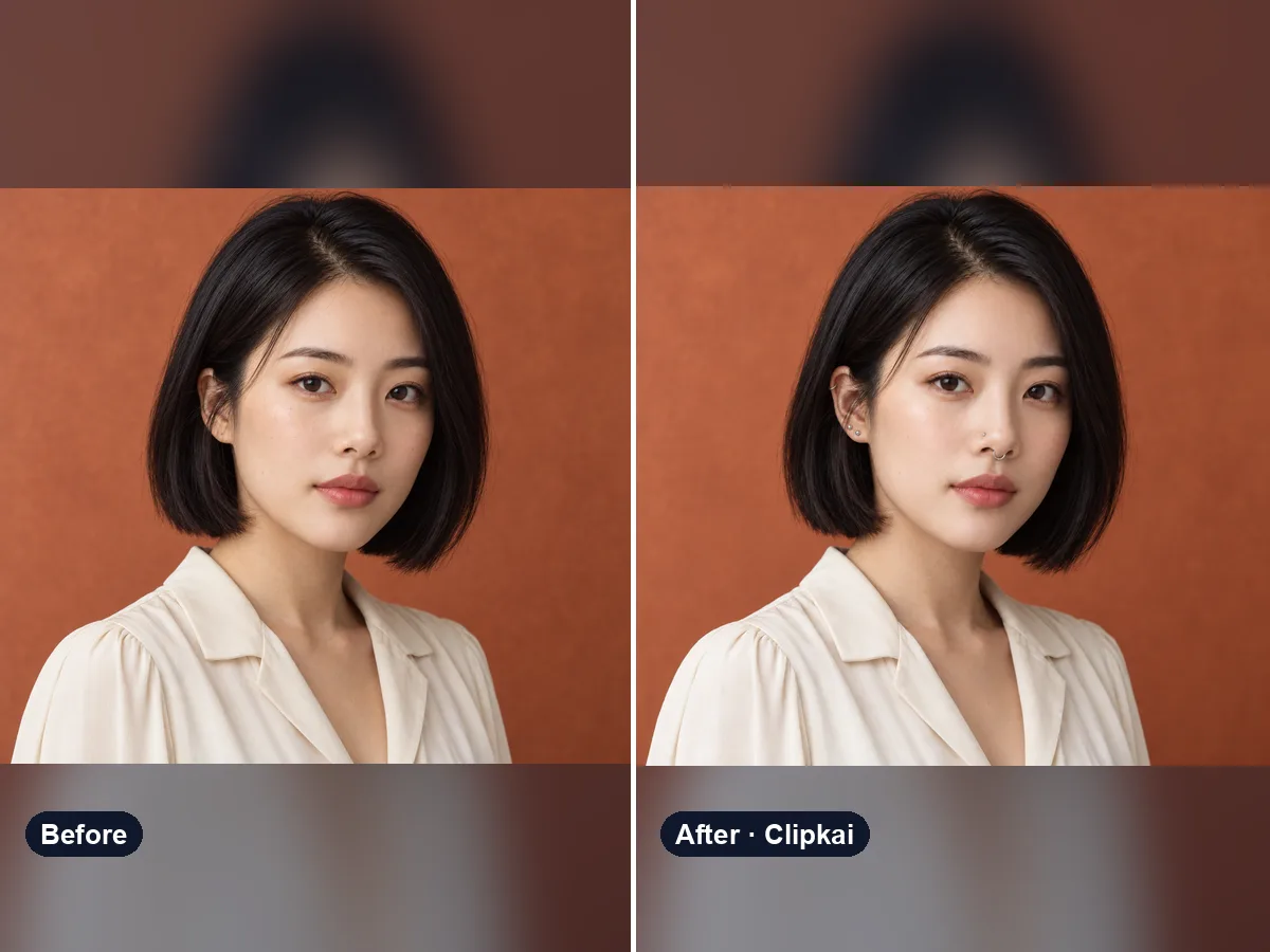AI Piercing Filter before and after example