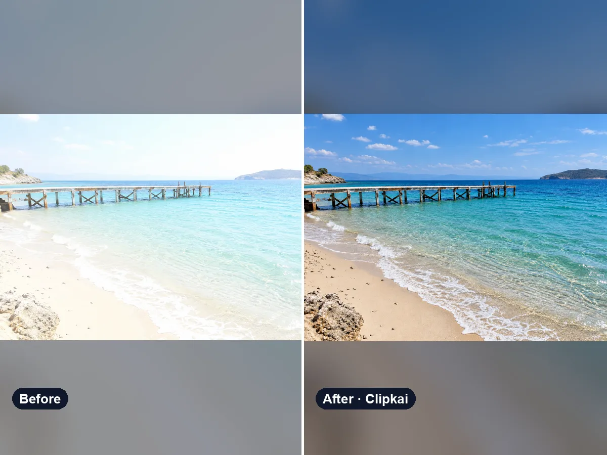 Darken Image with AI before and after example